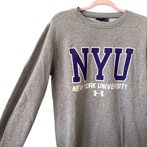 NYU x UNDER ARMOUR Loose Fit Crewneck Sweatshirt Small - Picture 2 of 5